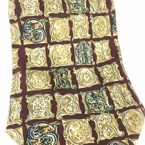 Alphabet Silk Tie Hand Made Old English Script